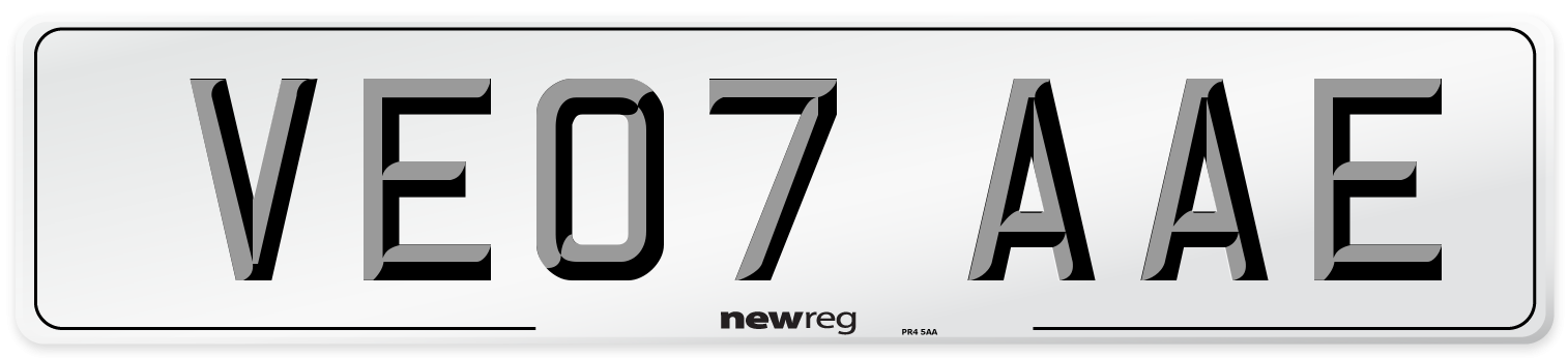 VE07 AAE Number Plate from New Reg